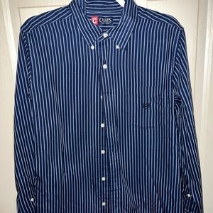 Chaps striped button down shirt size medium